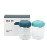 Food Storage Jar Set in Borosilicate Glass 180 ml - Blue Abyss / Lagoon Kids EKOBO