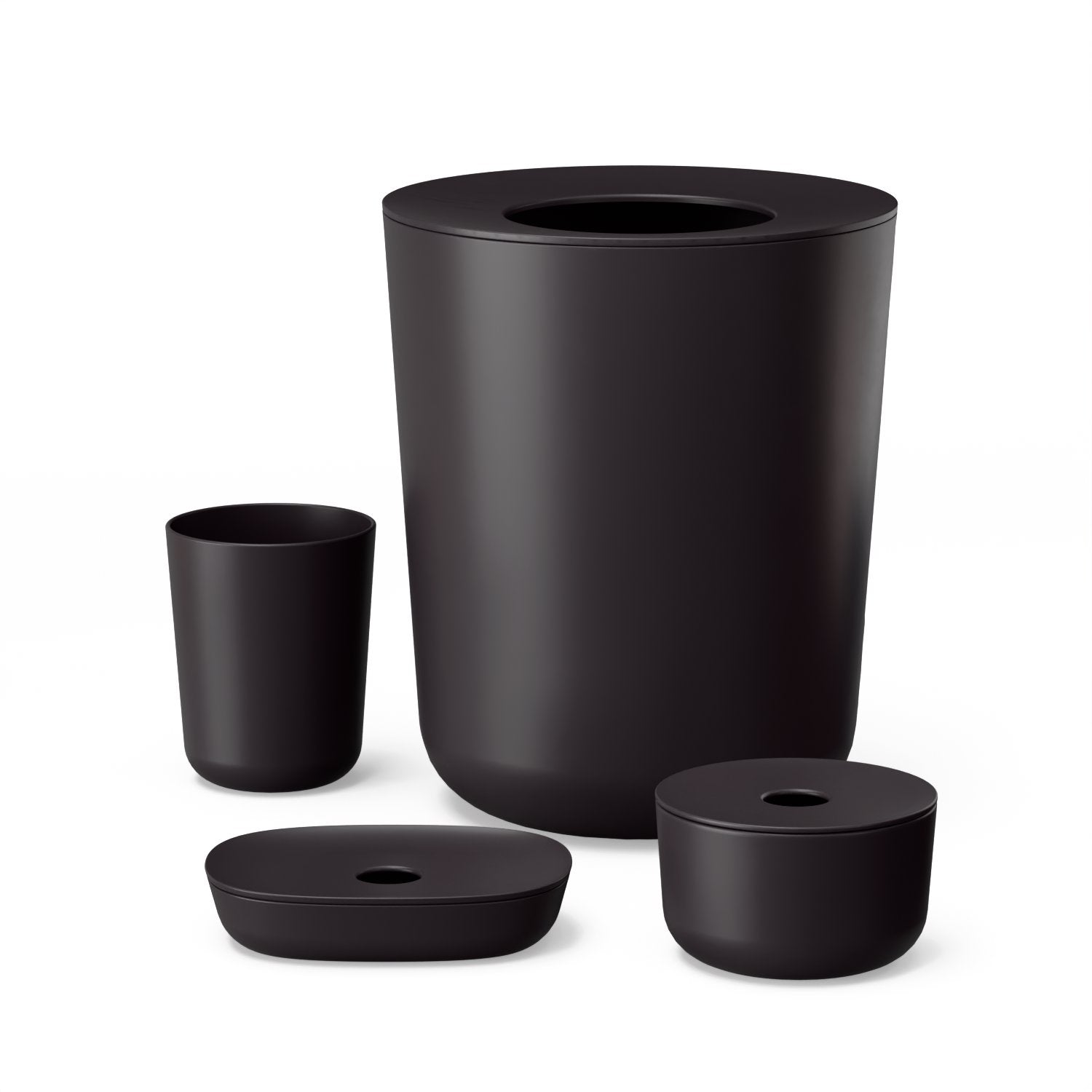 4-Piece Bathroom Set - Black EKOBO