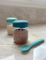 Food Storage Jar Set in Borosilicate Glass 180 ml - Blue Abyss / Lagoon Kids EKOBO