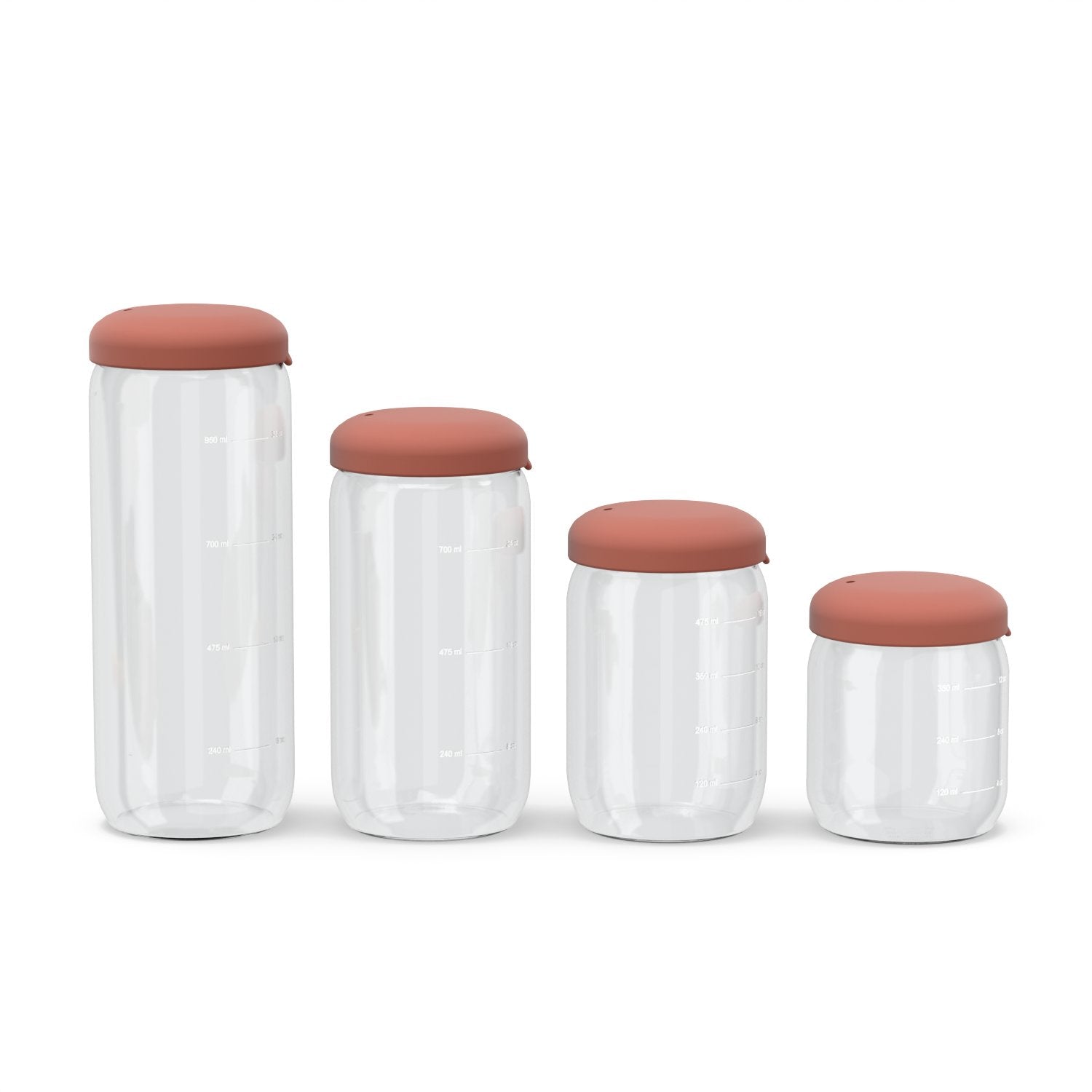 Food Storage Jar in Borosilicate Glass 1000 ml - Terracotta EKOBO USA