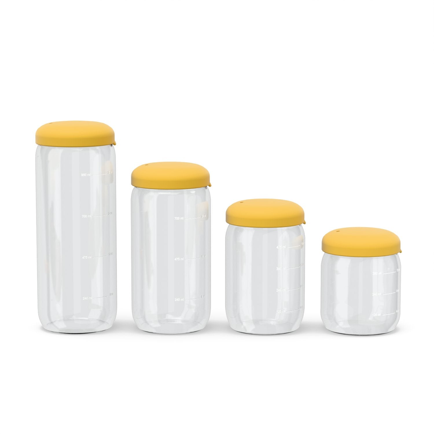 Food Storage Jar Set of 4 in Borosilicate Glass - Mimosa EKOBO