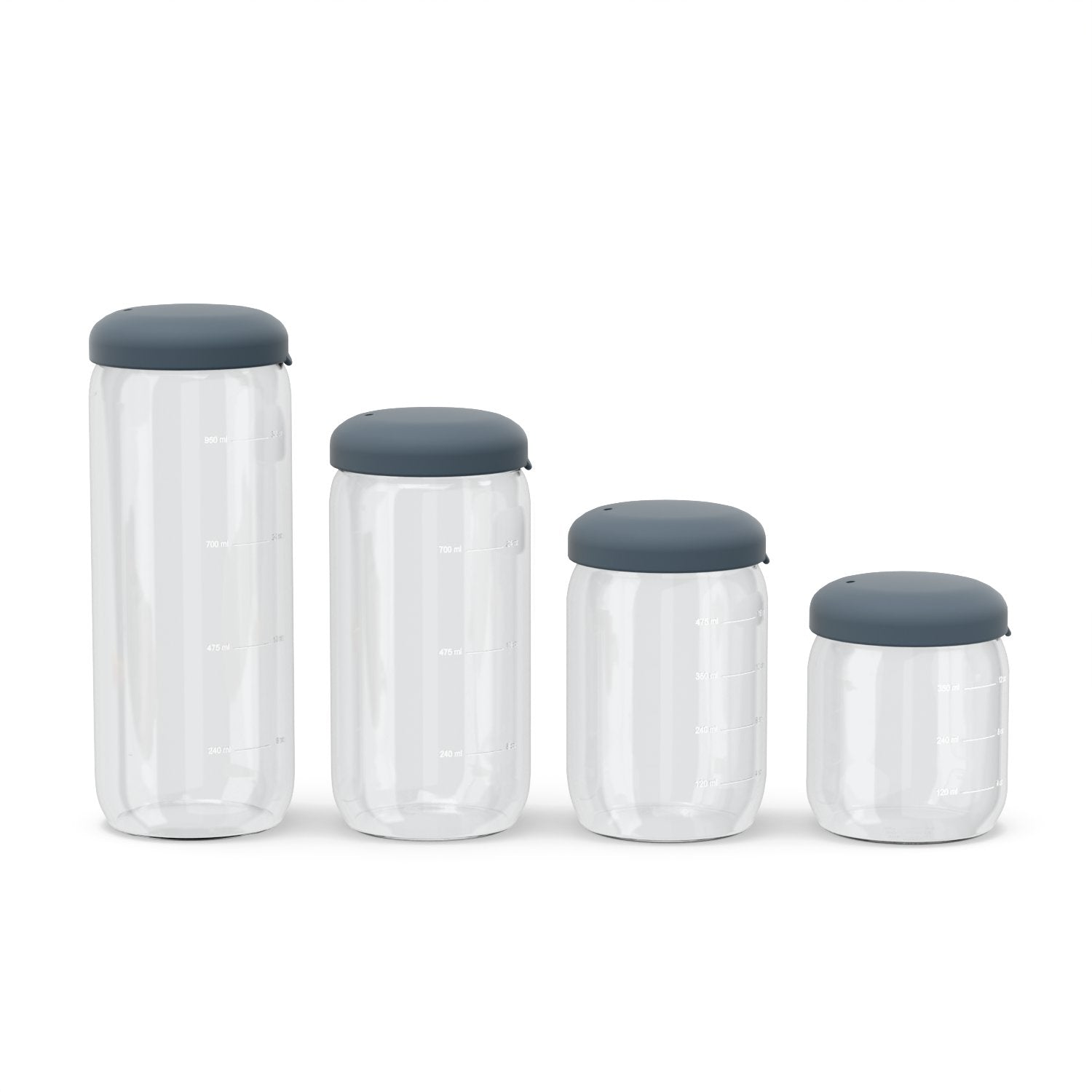 Food Storage Jar Set of 4 in Borosilicate Glass - Storm EKOBO
