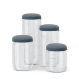 Food Storage Jar Set of 4 in Borosilicate Glass - Storm EKOBO