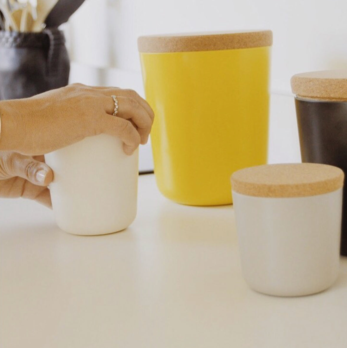 Large Storage Canister - White Eco-Materials EKOBO