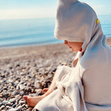 Organic Cotton Kids Hooded Towel - Pebble Kids EKOBO