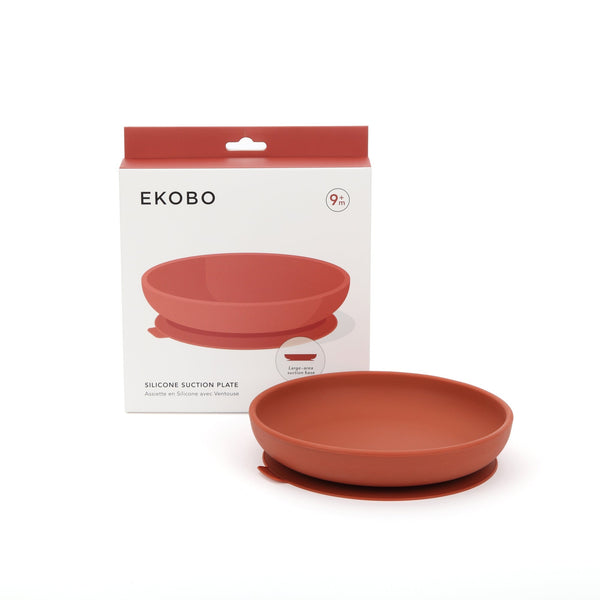 Silicone Suction Plate - Terracotta EKOBO USA 