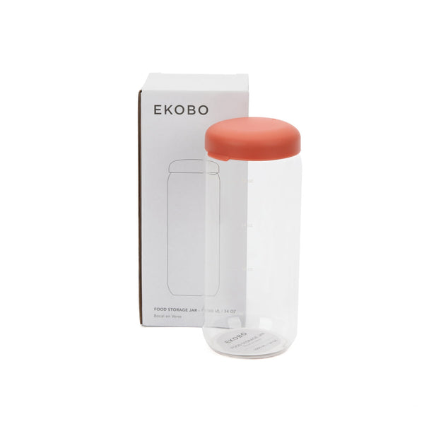 Food Storage Jar in Borosilicate Glass 1000 ml - Terracotta EKOBO USA