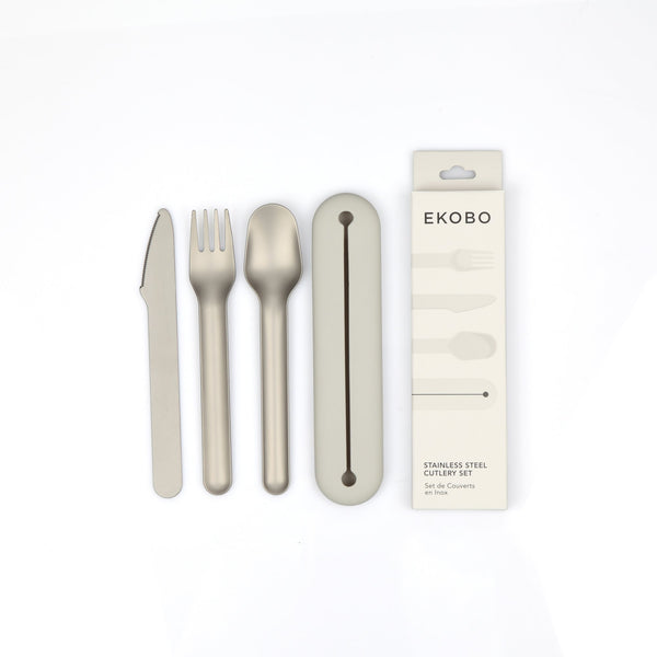 Stainless Steel Cutlery Trio with Silicone Case EKOBO 