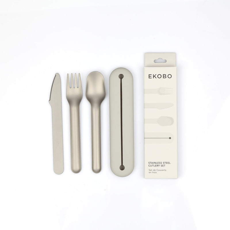 Stainless Steel Cutlery Trio with Silicone Case EKOBO 