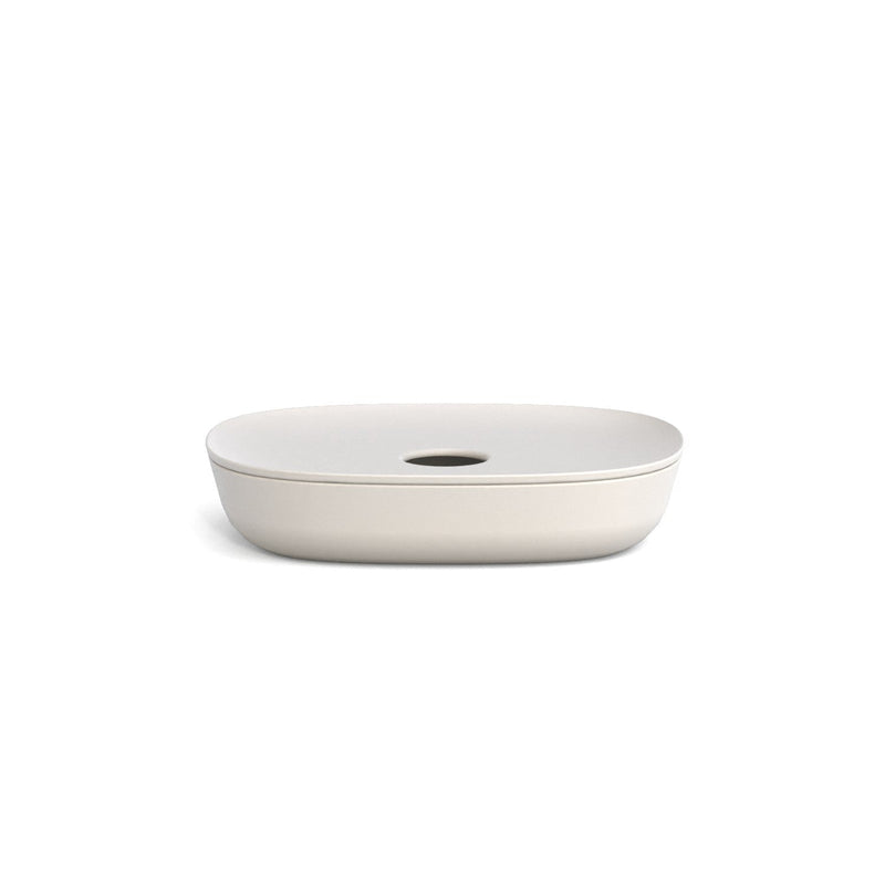 Bathroom Counter Set (Toothbrush Holder, Storage Box, Soap Dish & Tray) - White EKOBO 