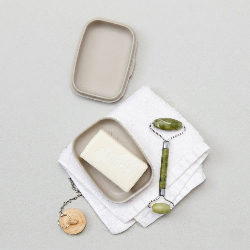 Rectangular Travel Soap Box - Stone for him EKOBO 