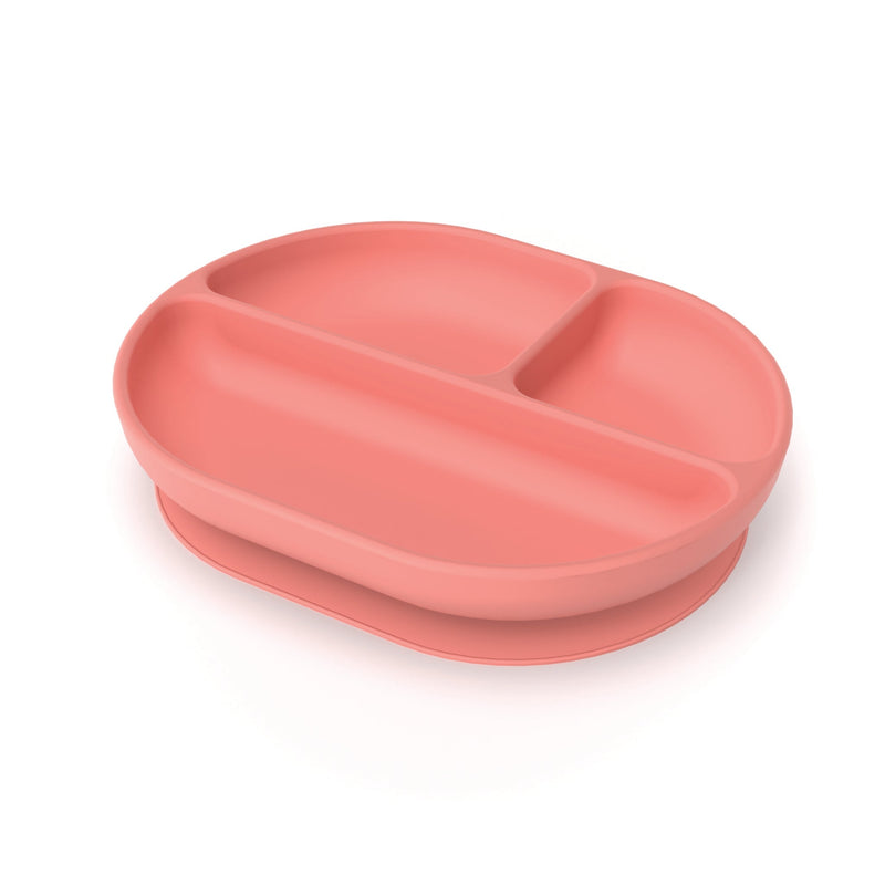 Silicone Divided Plate & Sippy Cup Set - Coral EKOBO 