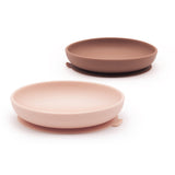 Suction Plates & Silicone Spoons Set - Blush & Terracotta EKOBO 