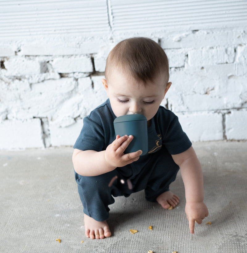 Duo Divided Suction Plate & Sippy Cup - Blue Abyss EKOBO 