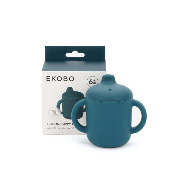 Silicone Sippy Cup with handles - Blue Abyss kids EKOBO USA 
