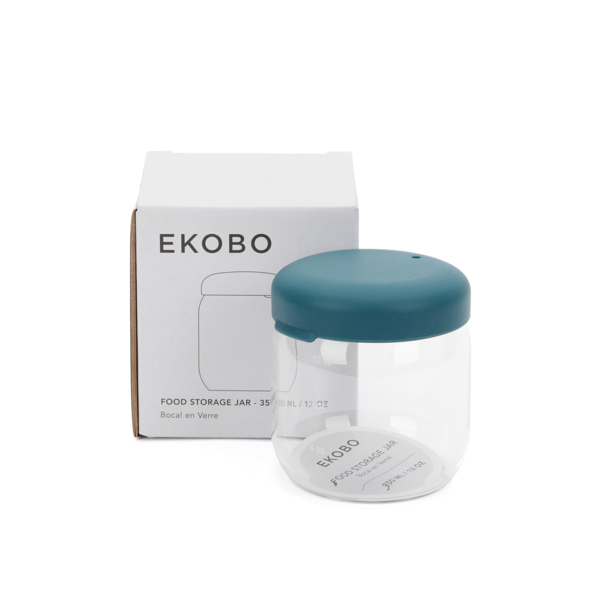 Food Storage Jar in Borosilicate Glass 350 ml - Blue Abyss EKOBO