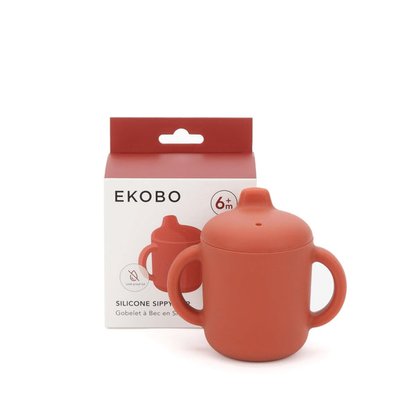 Silicone Sippy Cup with handles - Terracotta kids EKOBO USA 