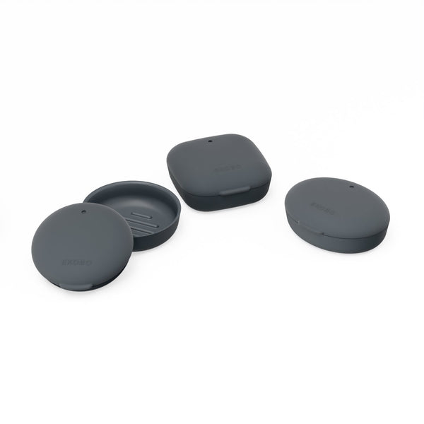 Set of 3 Travel Soap Boxes (Square, Round & Oval) - Smoke EKOBO 