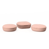 Set of 3 Travel Soap Boxes (Square, Round & Oval) - Blush EKOBO 