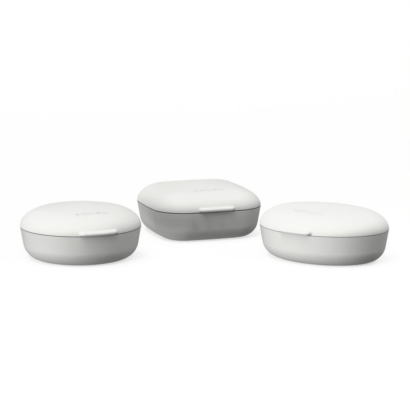 Set of 3 Travel Soap Boxes (Square, Round & Oval) - Cloud EKOBO 