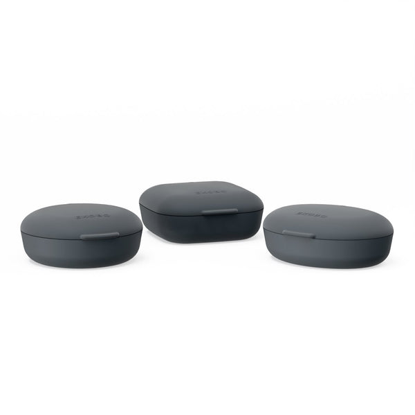Set of 3 Travel Soap Boxes (Square, Round & Oval) - Smoke EKOBO 