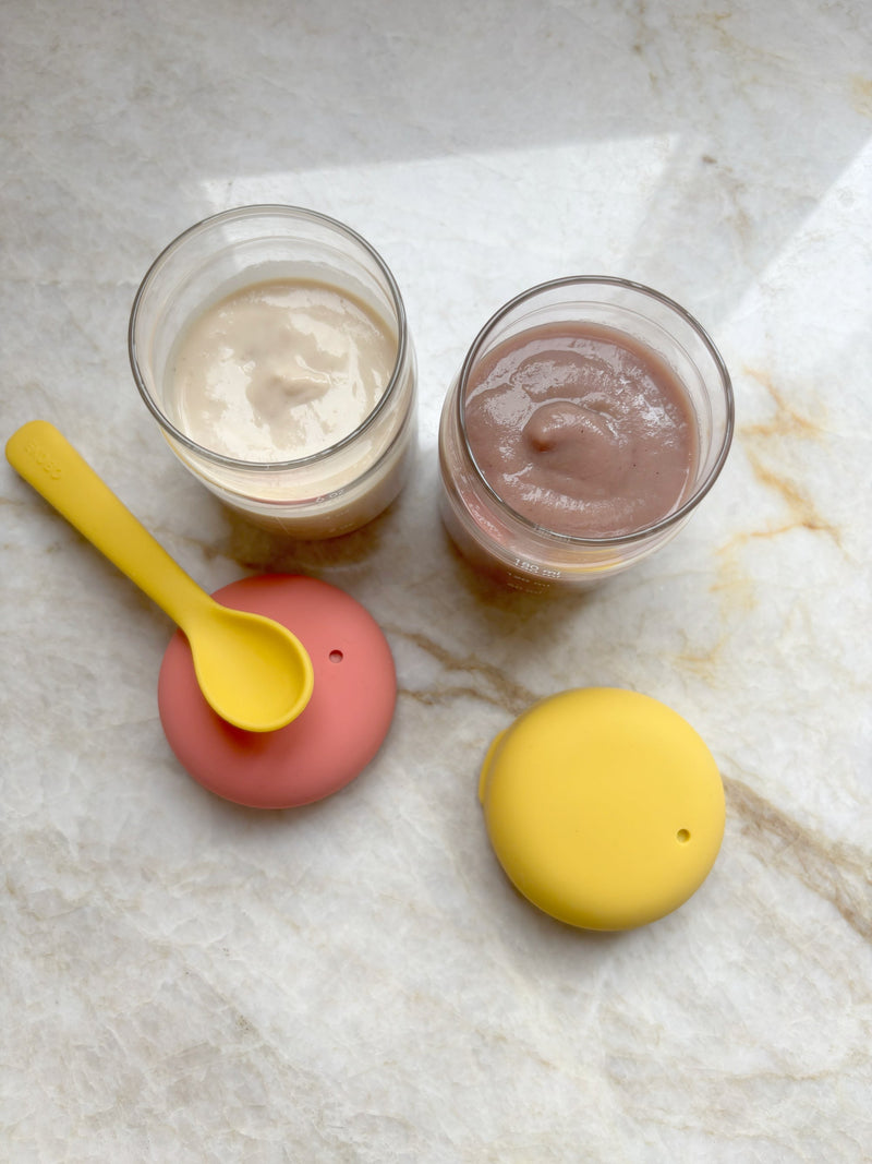 Food Storage Jar Set in Borosilicate Glass 180 ml - Coral / Mimosa Kids EKOBO 