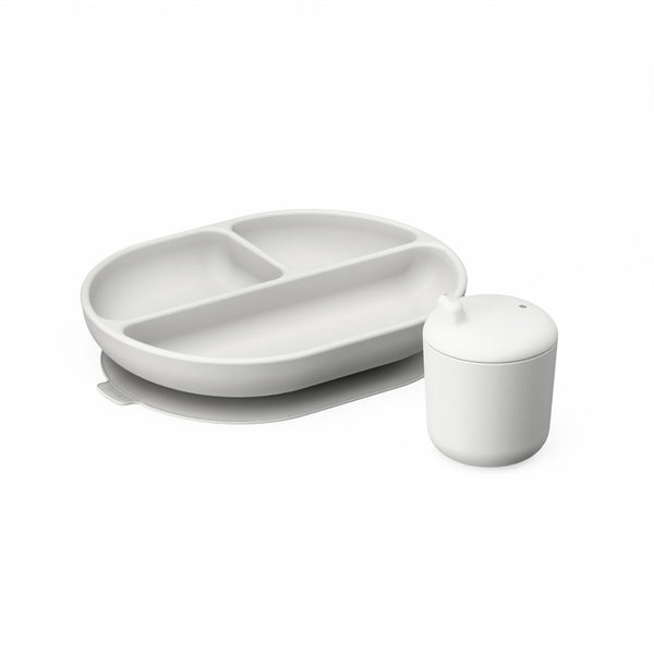 Silicone Divided Plate & Sippy Cup Set - Cloud EKOBO 