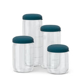 Food Storage Jar Set of 4 in Borosilicate Glass - Blue Abyss EKOBO 