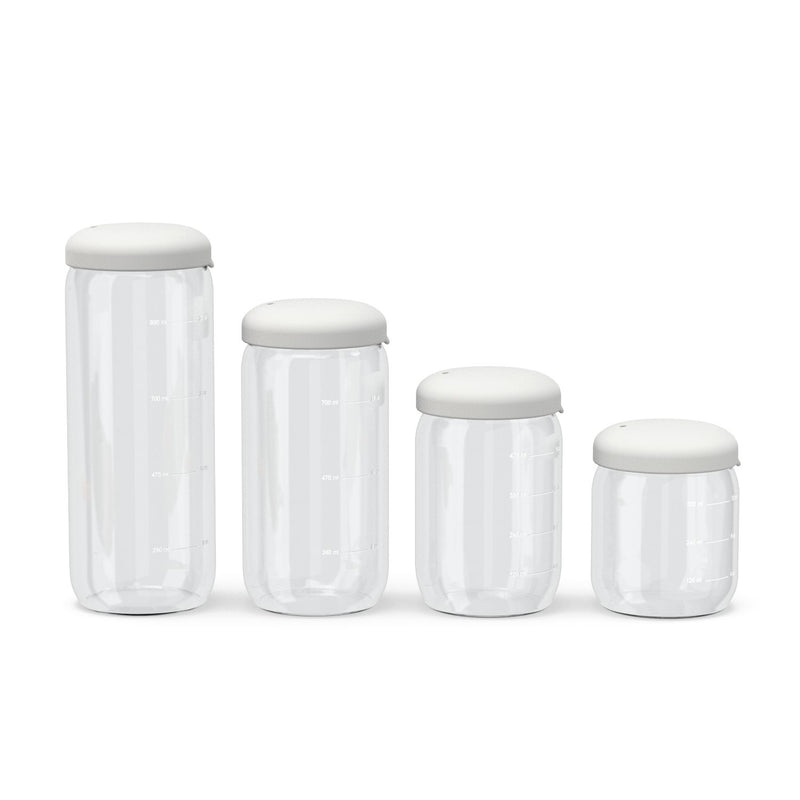 Food Storage Jar Set of 4 in Borosilicate Glass - Cloud EKOBO 