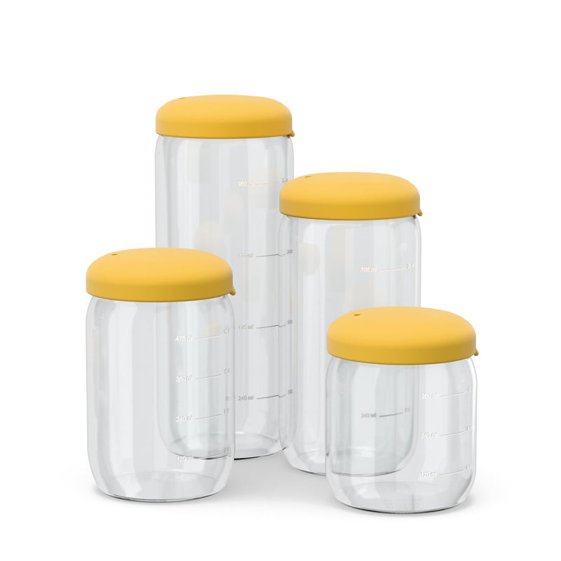Food Storage Jar Set of 4 in Borosilicate Glass - Mimosa EKOBO 