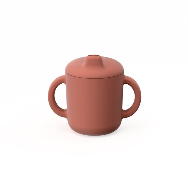 Silicone Sippy Cup with handles - Terracotta kids EKOBO USA 