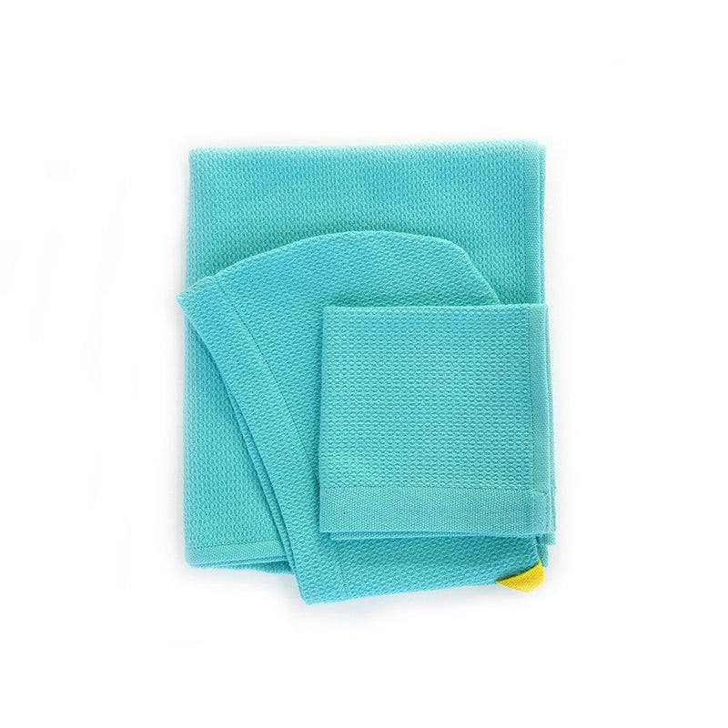 Organic Cotton Baby Hooded Towel Set - Lagoon Kids EKOBO Lagoon 