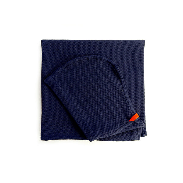 Organic Cotton Kids Hooded Towel - Midnight Blue Kids EKOBO Midnight Blue 