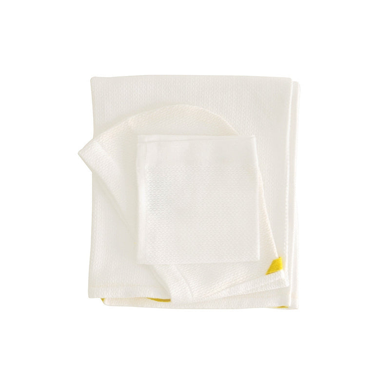 Organic Cotton Baby Hooded Towel Set - White Kids EKOBO White 