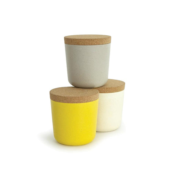 Small Storage Jar Set - Sunrise EKOBO Stone / Off-White / Lemon 