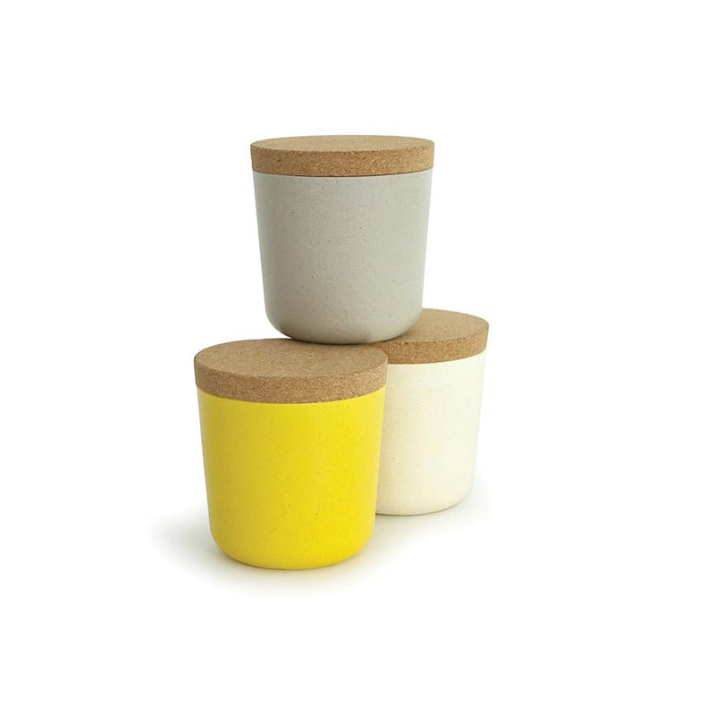 Small Storage Jar Set - Sunrise EKOBO Stone / Off-White / Lemon 