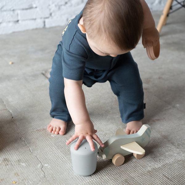 Assiette bébé à compartiments anti-dérapante en silicone Abyss Ekobo