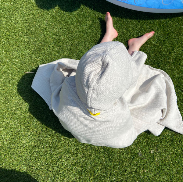 Organic Cotton Kids Hooded Towel - Pebble Kids EKOBO 
